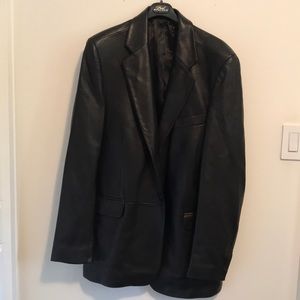 Black leather blazer